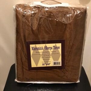 Micromink Sherpa Throw Blanket - Brown